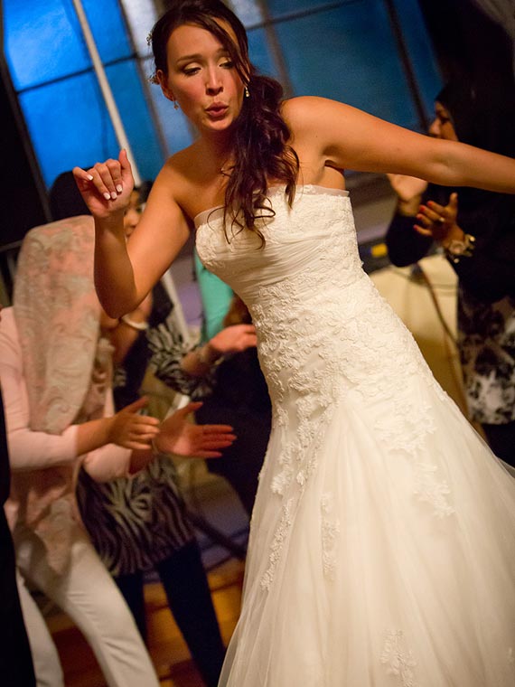 Dancing bride at the reception